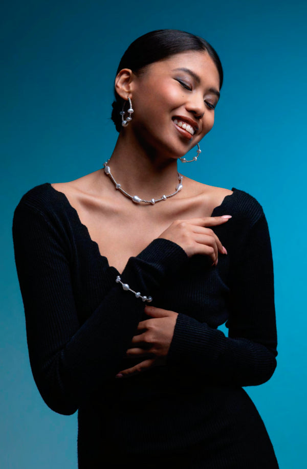 Orecchini Donna 4US Cesare Paciotti Acciaio Dorato Perle Biglie 4UOR8071W